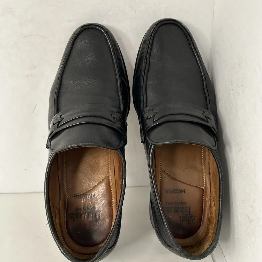 Allen Edmonds‎ MODENA Black Leather Dress Men's 7 D Shoe Loafer Italy EUC